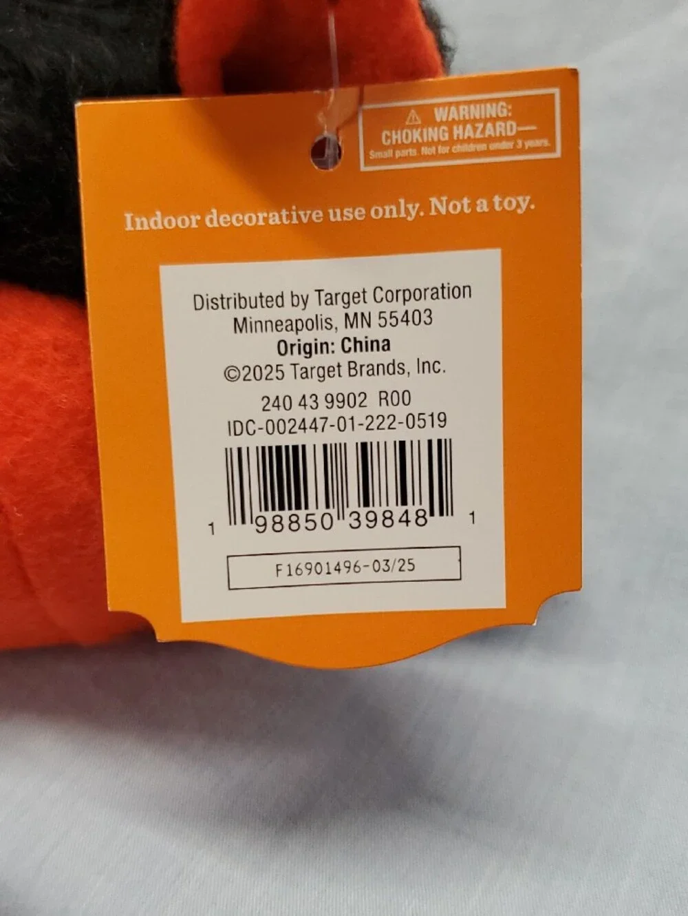 Target Orange & Black Werewolf Plush Kids Bag